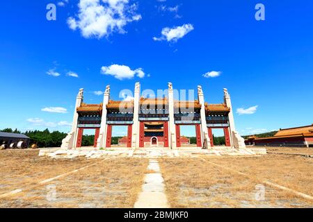 Architettura cinese antica arco in pietra Foto Stock