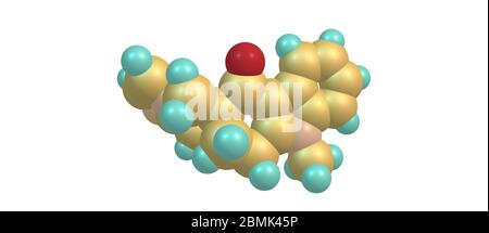 Ondansetron è un farmaco usato per prevenire la nausea e il vomito causati dalla chemioterapia oncologica. illustrazione 3d Foto Stock