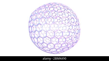 Colecolo fullerene gigante C720, allotrope al carbonio. illustrazione 3d Foto Stock