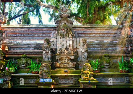 Pura Dalem Desa Pakraman Ubud, Bali, Indonesia. Foto Stock