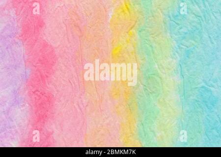 Giapponese vintage rainbow colore carta texture sfondo o naturale grunge tela astratta Foto Stock