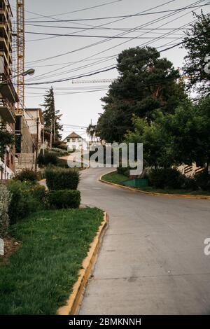 Strada zig zag a San Carlos, Bariloche, Patagonia, Argentina Foto Stock