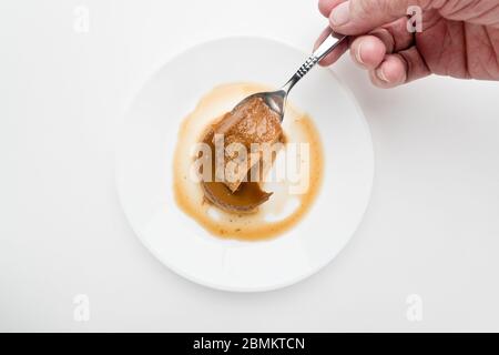 Crema di uova, quella di una vita. Asturie, Spagna, Europa Foto Stock