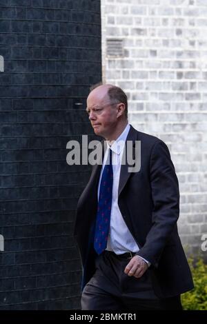 Il Professor Chris Whitty, Chief Medical Officer, arriva a Downing Street per il briefing giornaliero sul coronavirus, Whitehall, Londra, Regno Unito Foto Stock