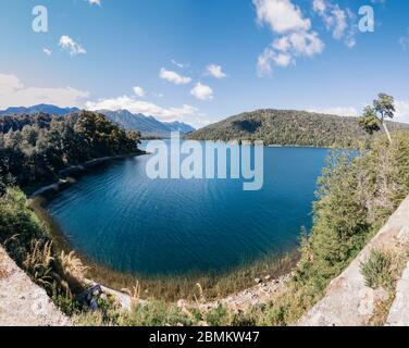 Vista panoramica sul Lago villarino, Bariloche, Patagonia, Argentina Foto Stock