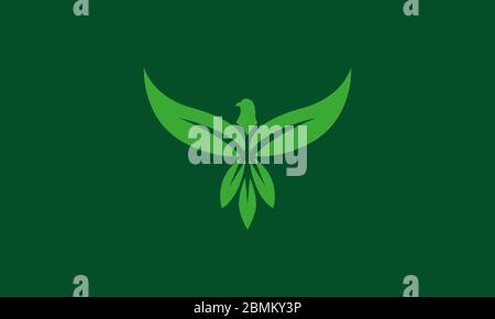 logo di aquila e foglie o foglia. disegno del logo grafico. illustrazione vettoria10 Illustrazione Vettoriale