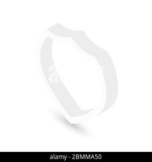 Schermo isometrico bianco su sfondo bianco Illustrazione Vettoriale