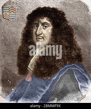 "Portrait de Gabriel Nicolas de la Reynie (1625-1709) Premier lieutenant General de Police de Paris" (Ritratto del fondatore di Gabriel-Nicolas de la Reynie Foto Stock