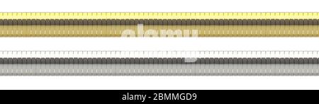 Catene a cordolo senza giunture isolate su sfondo bianco illustrazione 3D Foto Stock