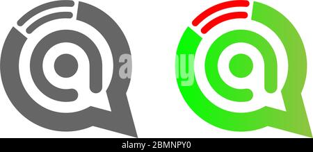 Nella figura del logo della chat, inserire un Internet wireless Illustrazione Vettoriale