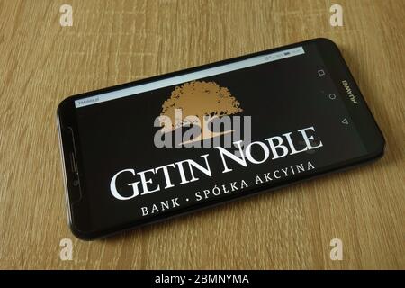 Logo Getin Noble Bank SA visualizzato sullo smartphone Foto Stock