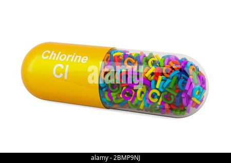 Cloro C. rendering 3D isolato su sfondo bianco Foto Stock