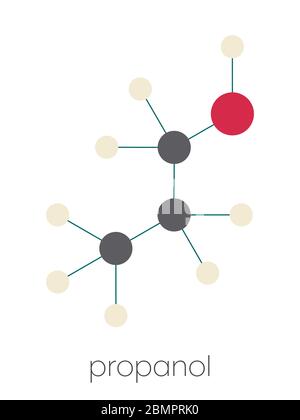 Alcol isopropilico (isopropanolo, 2-propanolo) molecola. Utilizzato in  soluzioni disinfettanti e come solvente. Formula di scheletro Immagine e  Vettoriale - Alamy