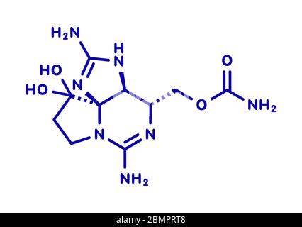 Tossina paralitica shell?sh (PST) di Saxitoxin (STX), formula scheletrica a struttura chimica. Foto Stock