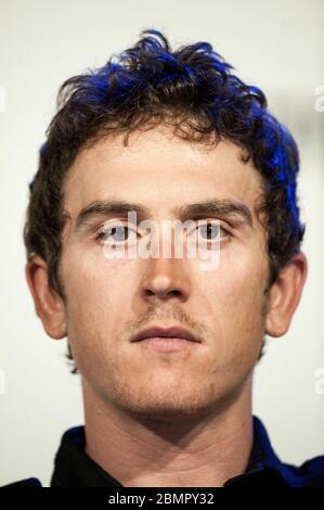 03.07.2015 Utrecht, i Paesi Bassi. Geraint Thomas Team Sky durante la conferenza stampa in vista del Tour De France Grand 2015 partenza. Foto Stock