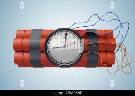 Bastoni dinamitici con esplosivi pericolosi - rendering 3d Foto Stock