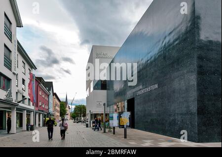 Kunstmuseum Liechtenstein (Museo delle Belle Arti del Liechtenstein), un museo statale di arte moderna e contemporanea situato nel centro di Vaduz, Liechtenstein Foto Stock