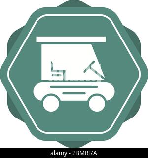 Bella golf buggy Vector Glyph icona Illustrazione Vettoriale