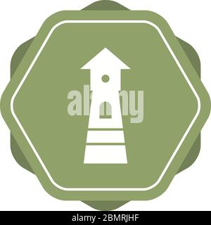 Bella Watchtower Vector Glyph icona Illustrazione Vettoriale