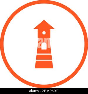 Bella Watchtower Vector Glyph icona Illustrazione Vettoriale