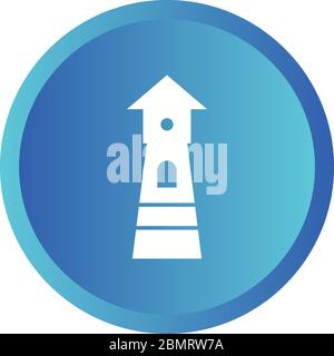 Bella Watchtower Vector Glyph icona Illustrazione Vettoriale