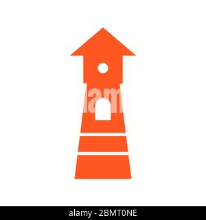 Bella Watchtower Vector Glyph icona Illustrazione Vettoriale