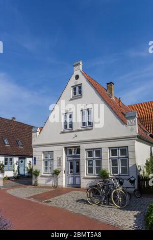 Museo del Holm nel vecchio quartiere di pescatori di Schleswig, Germania Foto Stock