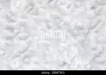 Calcestruzzo bianco 3D, disegno in gesso, strutture astratte asimmetriche e geometriche su sfondo testurizzato Foto Stock