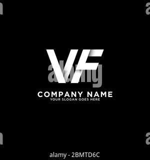 Design del logo VF letter, modello del logo pulito e intelligente, ispirazioni iniziali del logo Illustrazione Vettoriale