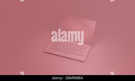 Rendering 3d del notebook rosa, con toni pastello Foto Stock