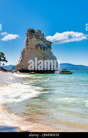 Te HOHO Rock in Cathedral Cove - Nuova Zelanda Foto Stock
