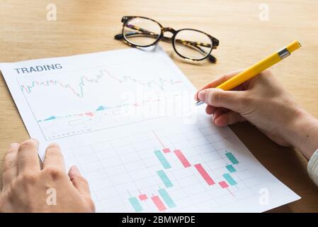 Vista dall'alto del concetto di grafico commerciale Foto Stock
