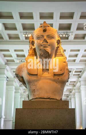 Londra, Gran Bretagna - 28 settembre 2019: Mostra di scultura egiziana nel British Museum Foto Stock