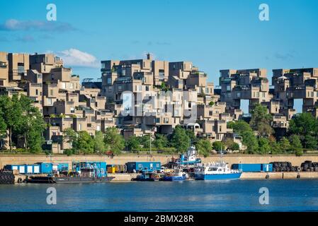 Habitat 67, architettura moderna a Montreal, Canada Foto Stock