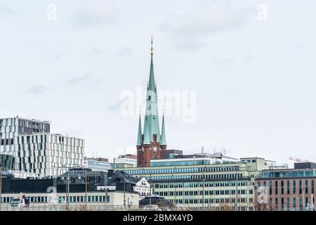 La Chiesa di Santa Chiara o Chiesa di Klara, una chiesa nel centro di Stoccolma, situata sulla Klara Vastra Kyrkogata nella zona di Klara nel Norrmalm inferiore Foto Stock