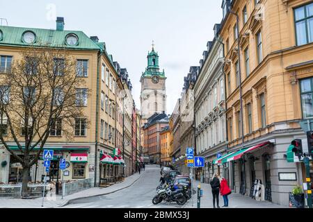 La chiesa di Storkyrkan, ufficialmente chiamata Sankt Nikolai kyrka e chiamata informale Stockholms domkyrka, è la più antica chiesa in Gamla stan, la città vecchia in Foto Stock