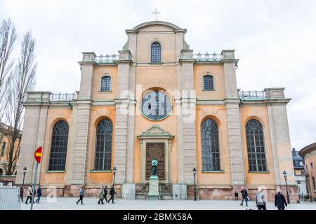 Storkyrkan, ufficialmente chiamato Sankt Nikolai kyrka e informale chiamato Stockholms domkyrka, è la più antica chiesa in Gamla stan, la città vecchia in centro Foto Stock