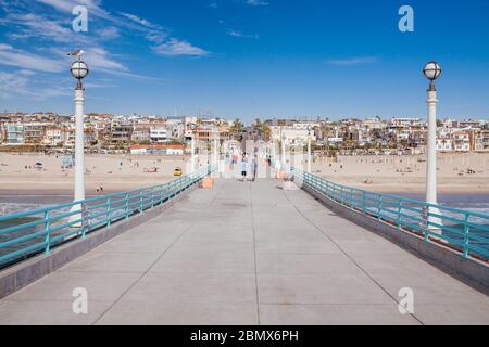 Manhattan Beach Pier Los Angeles USA Foto Stock