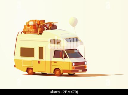 Camper Vector retro Illustrazione Vettoriale