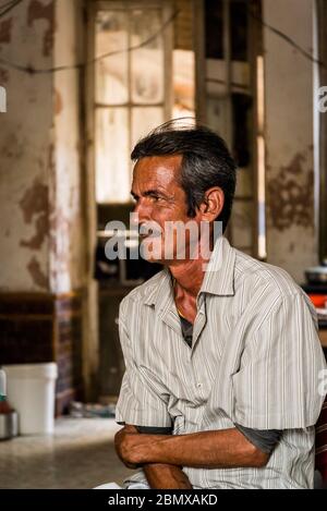 Ritratto di un uomo, Remedios, Cuba Foto Stock