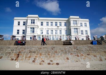 Weststrand von Norderney in der Nachsaison Haus am Weststrand Foto Stock