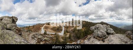 Ausblick vom Grossen Arber, vista dal Grossen Arber Foto Stock