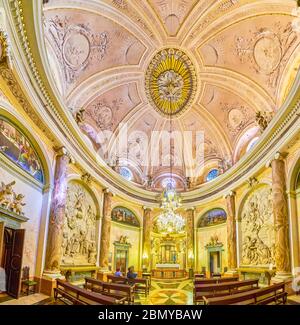 CADICE, SPAGNA - 24 SETTEMBRE 2019: Vista panoramica su Capilla del Santissimo Sacramento, la cappella principale dell'Oratorio de la Santa Cueva, il 24 settembre Foto Stock