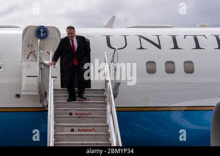 Il Segretario Pompeo arriva a San Jose il Segretario di Stato Michael R. Pompeo arriva a San Jose, Costa Rica, il 21 gennaio 2020. Foto Stock