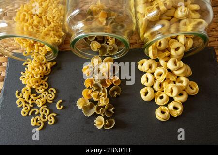 bates de cristal con pasta alimentare Foto Stock