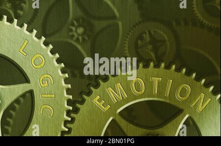 Segno di testo che mostra Logic Emotion. Business foto testo sensazioni sgradevoli si è rivolto a rispettare la mente ragionevole Foto Stock