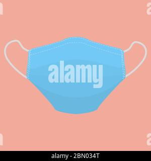 La maschera medica è realizzata in uno stile realistico. Illustrazione Vettoriale