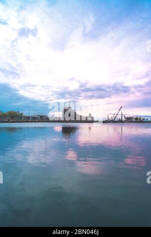 Nave da bagno William G Mather al tramonto Foto Stock