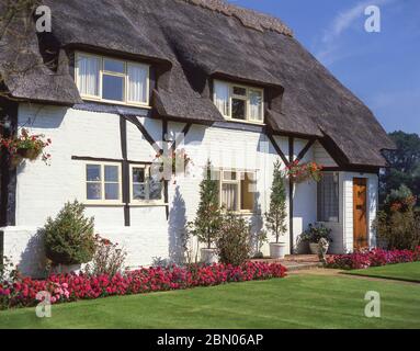 Cottage di paglia, vicino a Dorking, Surrey, Inghilterra, Regno Unito Foto Stock