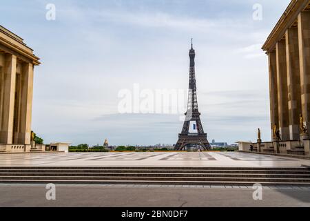 Piazza Trocadero durante l'epidemia del covid-19 a Parigi Foto Stock